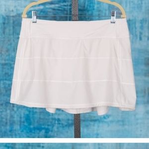 Lululemon Women's Pace Rival Mid-Rise Tennis Athletic Skirt Skort Size 10 White